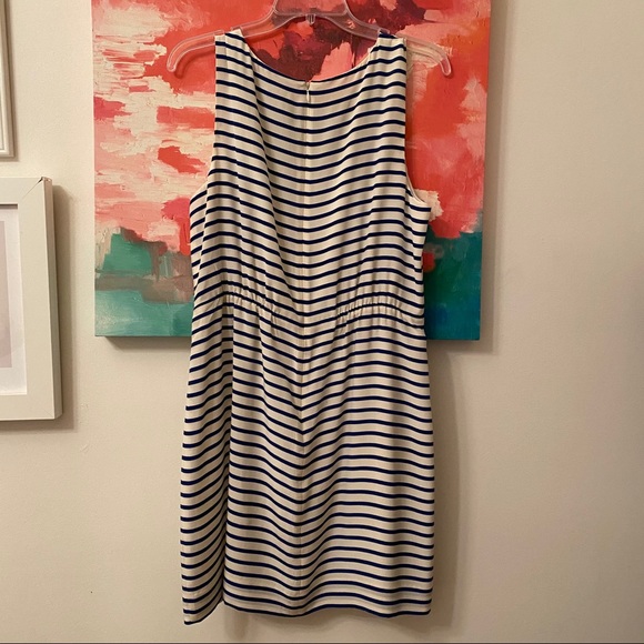 Jcrew blue and while striped silk dress size 12 - Picture 4 of 4
